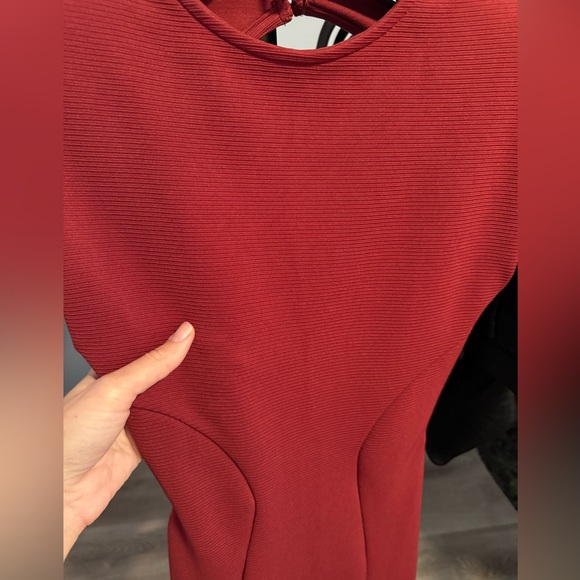 ASOS Design Red Ribbed Open Back Dress NWT - Picture 4 of 5